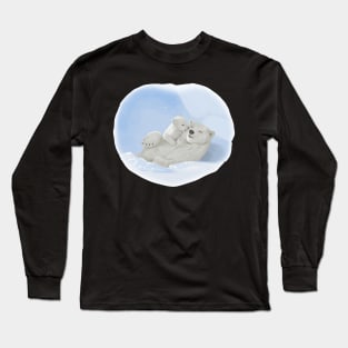 白熊妈妈和白熊宝宝mother polar bear and baby polar bear Long Sleeve T-Shirt